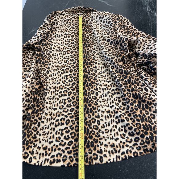 Savannah Jane Leopard Floral knit roll tab sleeve  blazer S - Picture 8 of 9